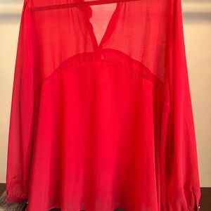 Chico Red Sheer Blouse